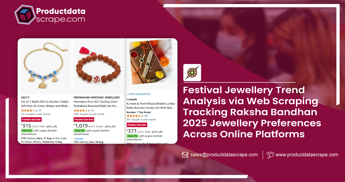 Festival Jewellery Trend Analysis via Web Scraping - Tracking Raksha Bandhan 2025 Jewellery Preferences Across Online Platforms